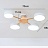 Светодиодная потолочная люстра с элементами из дерева TIDEN 6 плафонов  Белый фото 5