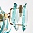 Дизайнерская люстра из голубого стекла ISENDO 6 плафонов  фото 7