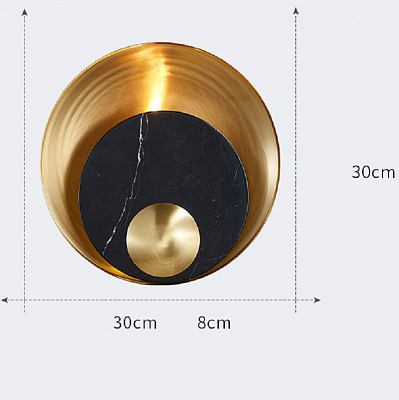 Бра Ginger & Jagger Pearl WALL LAMP round gold Белый  фото 1