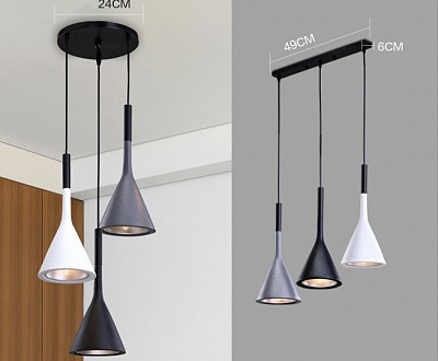 Foscarini Aplomb на 3 подвеса Черный Круглая база  фото 1